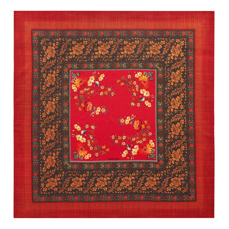 Foulard Bassetti In Cotone 100% 270x270 Cm Rosso - Tovaglia, Copriletto, Tenda, Versatile E Lavabile