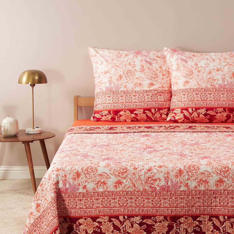 Trapunta organza per letto matrimoniale Elegance Rosso