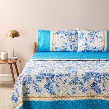 Copriletto King Size YAYIDAY In Puro Cotone – Trapuntato Reversibile Floreale – 269x249 Cm Con 2 Federe - 3