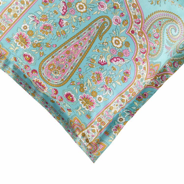 Federa Decorativa Quadrata in Seta Broccata Banarasi, Design Reale, Blu Navy e O
